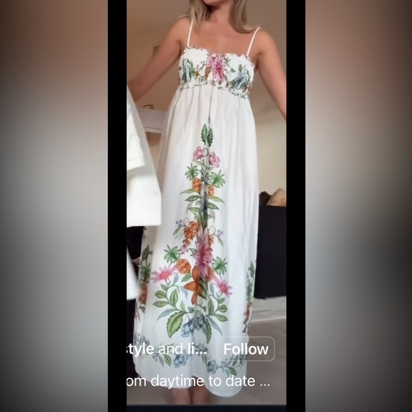 FARM Rio Dresses & Skirts - “(IN SEARCH OF )”FARM Rio White Maxi Dress with Floral Print